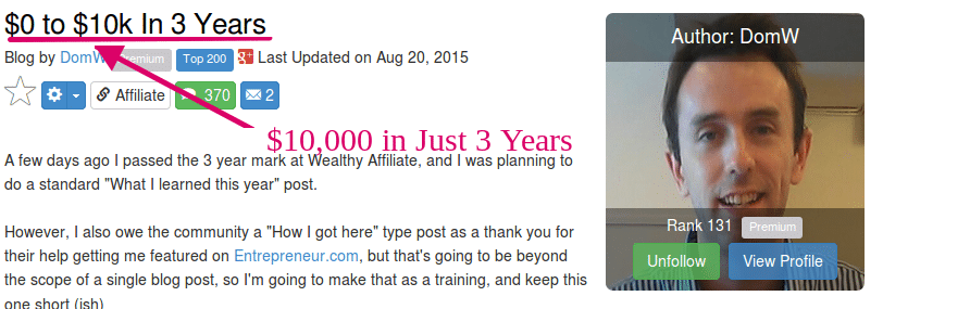 Wealthy Affiliate :$10k in Just 3 years HumanProofDesigns