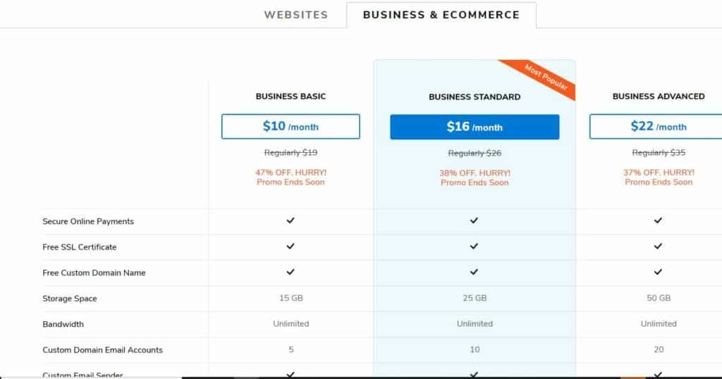 Website.com Website Builder Business Pricing