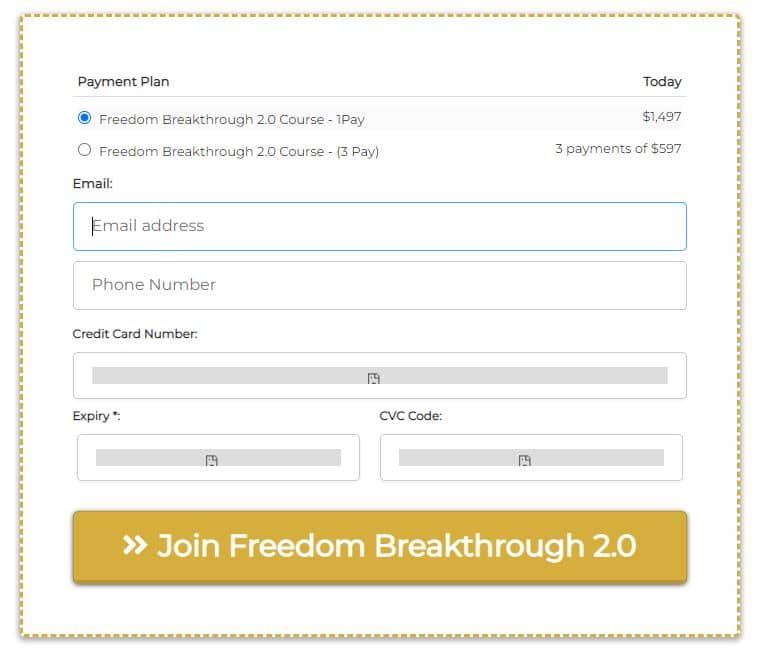 Freedom Breakthrough Review - Pricing